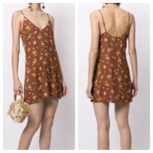 Reformation Ventura floral-print slip dress in Brown (17)